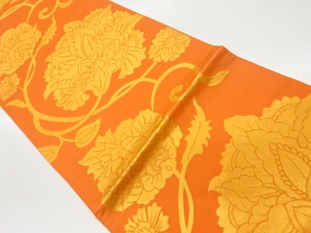 JAPANESE KIMONO / VINTAGE FUKURO OBI / WOVEN FLORAL ARABESQUE